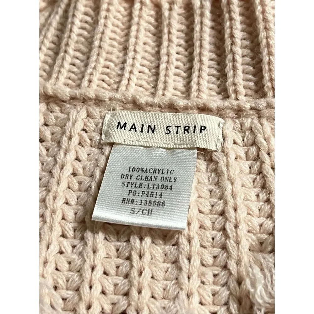 Main Strip Pink Distressed Oversize Sweater Size Small